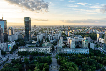 Fototapeta premium Cityscape from lookout in Warsaw