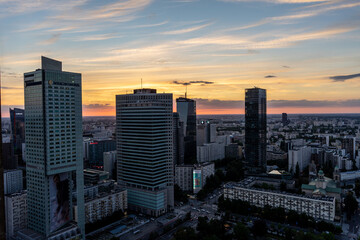 Obraz premium Cityscape from lookout in Warsaw