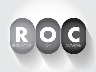 ROC - Registration Of Company acronym, business concept background