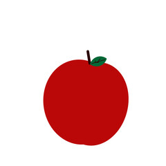 red apple with a leaf