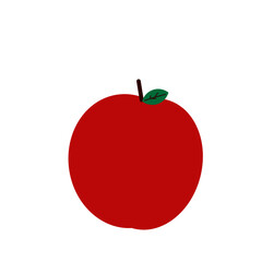 red apple with a leaf