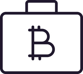 Single line icon of crypto on isolated white background. High quality editable stroke for mobile apps, web design, websites, online shops etc.