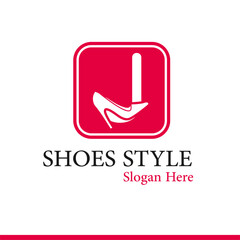 Modern Shoes Store, Shoes Fashion Company Logo Template Idea With Initial Letter J and Female Shoes