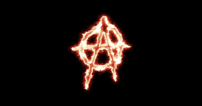 Symbol of Anarchy burning. Loop