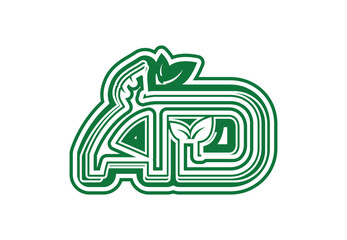 AD letter logo and sticker design template