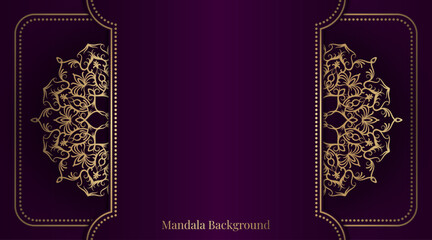 Purple background  with golden mandala
