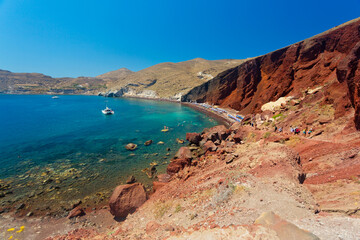 Fototapeta na wymiar Red Beach auf der Insel Santorini, Griechenland