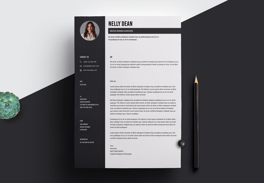 Minimal Black Latterhead Layout