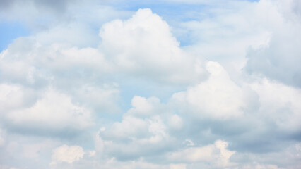 White heap clouds in the sky