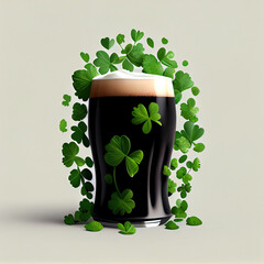 Colourful St Patrick's Day Beer Goggles, Traditional Irish drink , green shamrock irish hat Generative AI Illustration - obrazy, fototapety, plakaty