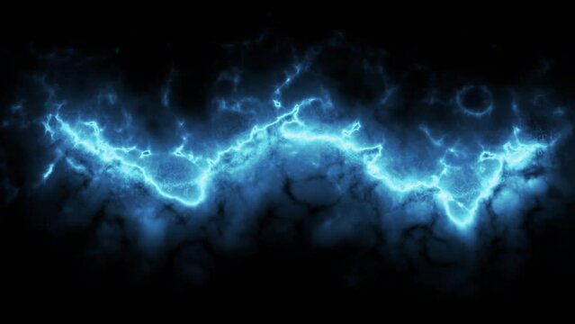Magical Blue Energy Flow Effect Isolated On Black Background