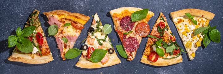 Various taste pizza set