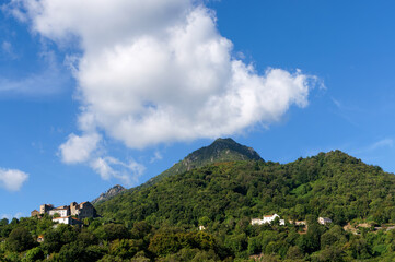 Fototapeta na wymiar San-Nicolao village in Upper-Corsica mountain