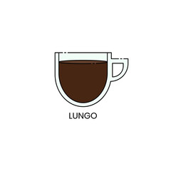 Delicious lungo icon isolated. Outlined drink vector illustration design	
