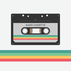 retro audio cassette tape in green color