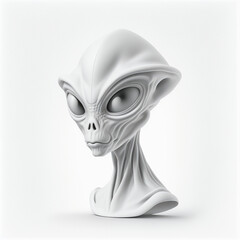 Plakat Alien face, white color. Being from another world or Martian. Generative AI.