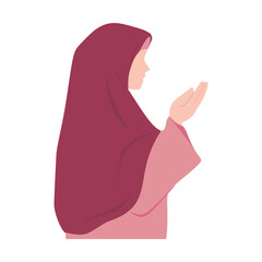 Illustration of Muslim Woman Praying