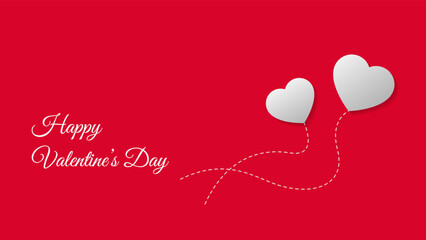 Happy valentine's day background with heart shape, copy space, vector illustration