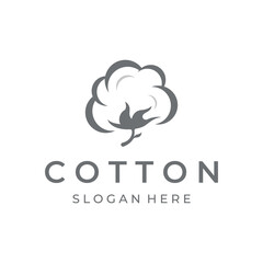 Logo design natural organic soft cotton flower plant for business, textile,clothing and beauty.