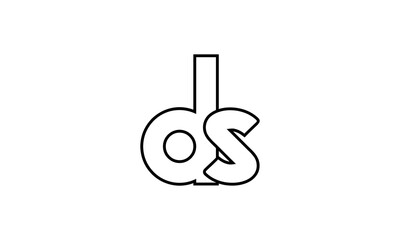 line letter ds logo design vector
