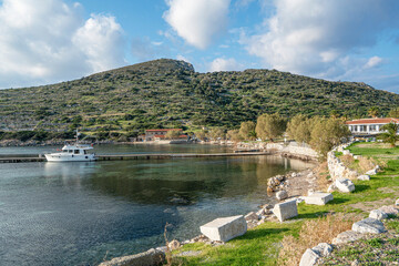 Fototapeta na wymiar Amazing views from Knidos, which was a Greek city in ancient Caria in Asia Minor, Turkey, situated on the Datça peninsula, now known as Gulf of Gökova.