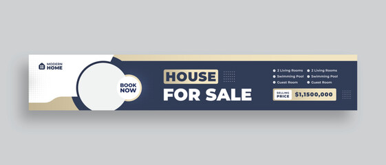 Real estate web banner or Horizontal large web banner  template