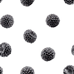 Blackberry isolated on white background, SEAMLESS, PATTERN