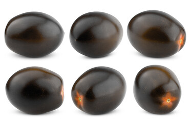 black Tomato, isolated on white background, clipping path, full depth of field