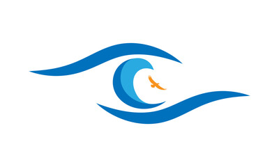 Vector logo design of eye health vision. Pro Vector