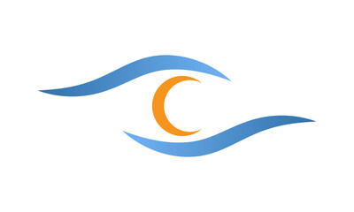 Vector logo design of eye health vision. Pro Vector