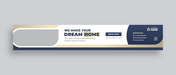 Real estate web banner or Horizontal large web banner  template