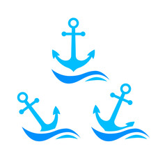 Anchor vector icons on white background