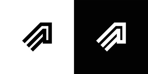 Minimal Awesome Creative Trendy Professional Letter A Logo Design Template On Black And White Background