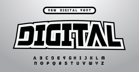 Digital, Retro Style Text Effect Mockup