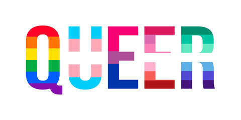 QUEER word banner illustration isolated