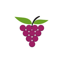 Fresh grape with leaves isolated Free Vector