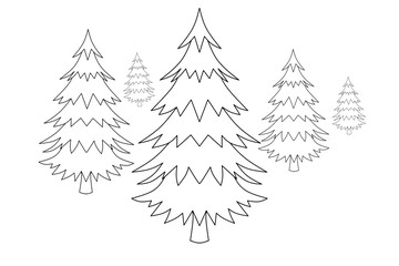 tree sketch illustration, coloring book design