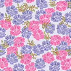 Colorful, flowers, patterns seamless patterns