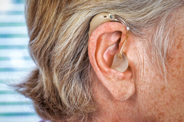 hearing aid in the human ear