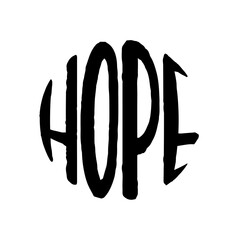 Hope quote in round shape - 558132568