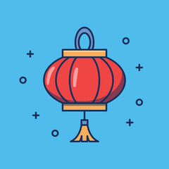Vector illustration of chinese lanterns in the new year