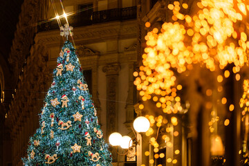 Luci e alberi di Natale 2022, Milano Piazza Duomo e Galleria