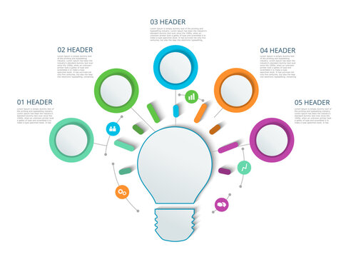 Infographic business idea. thinking ideas brain, innovation concept.