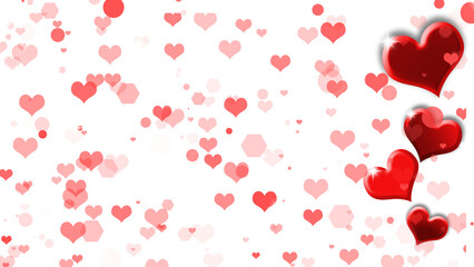 heart love pink red with big small size for valentine day transparent background