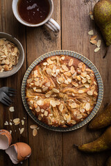 gâteau moelleux fait maison poire amande frangipane