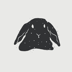 Illustration of a rabbit. Dark and light shades.