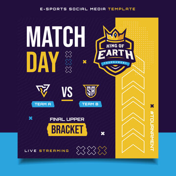 Match Day E-sports Gaming Banner Template for social media Flyer with Logo