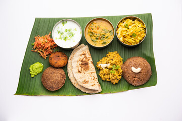 Millet Food thali or platter is an Indian vegetarian age old way of eating