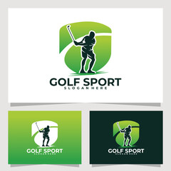 golf sport logo vector design template