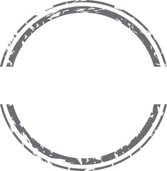 vector illustration of gray colored circle shape brush painted banner frame stamp
